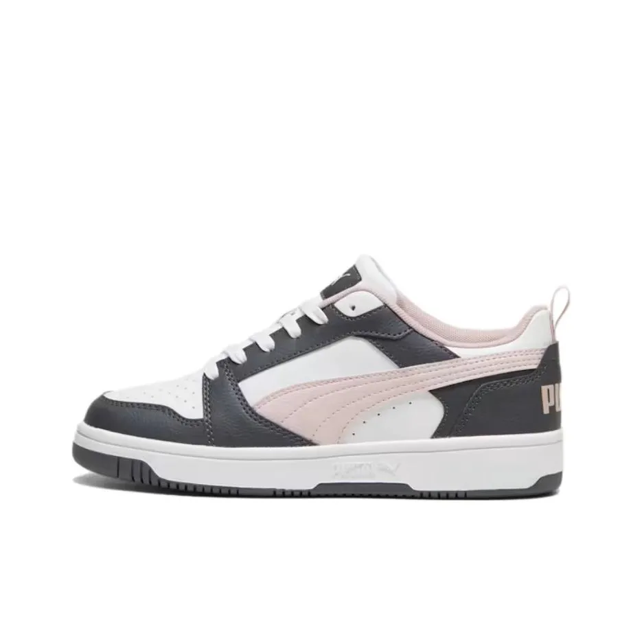 PUMA Rebound V6 Anti-Slip And Wear-Resistant Breathable Low-Top Skateboard Shoes Unisex Black White