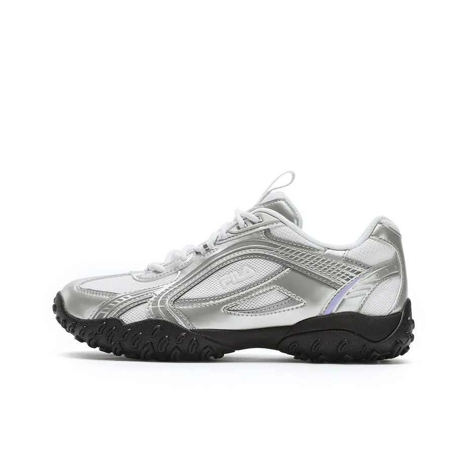 FILA PEBBLE Shock Absorbers Slip Resistant Low Top Casual Shoes Women's Silver Gray/White