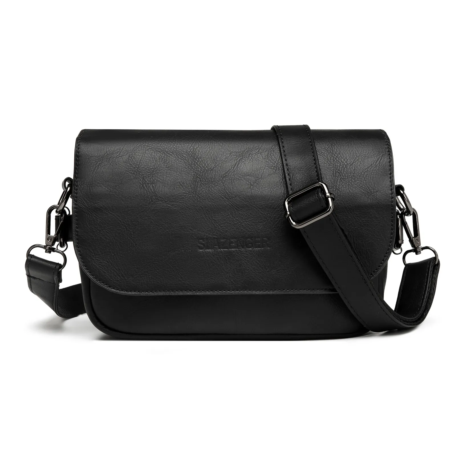Slazenger ПУ (полиуретан) Сумка через плечо Стандартная Унисекс Классический Черный