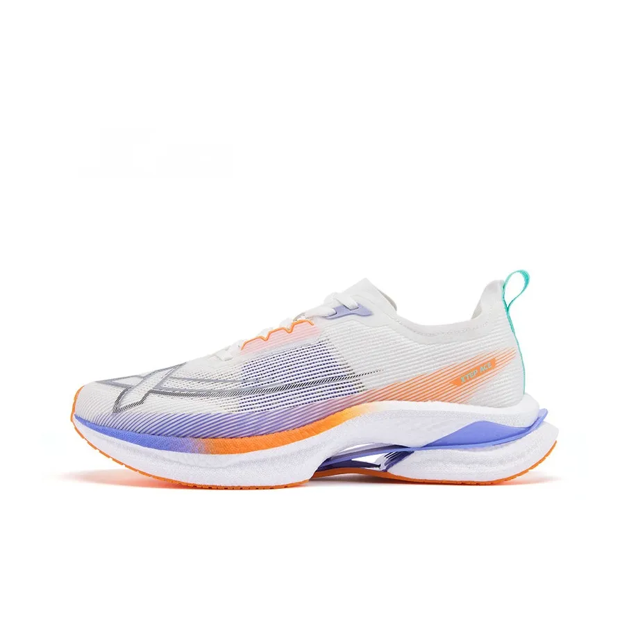 XTEP Cushioned Wear-Resistant Lightweight Breathable Low-Top Running Shoes Men's White Basket Purple