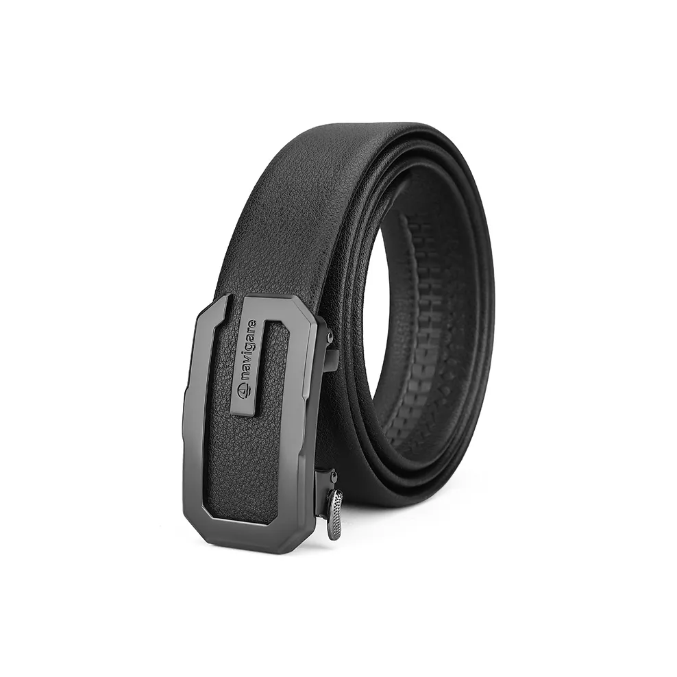 NAVIGARE Ремень из натуральной коровьей кожи мужской черный ширина 3,5 см