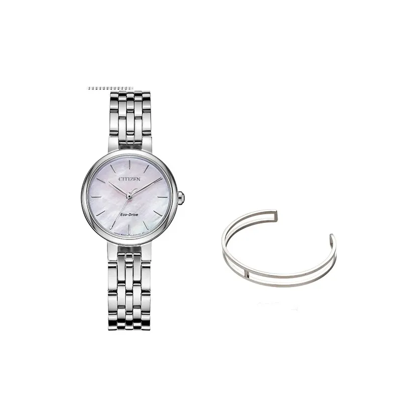 CITIZEN Светильник Кварцевый механизм Женские часы серии Eco Drive 20 мм*5 мм*5 мм Жемчужная раковина Цвет