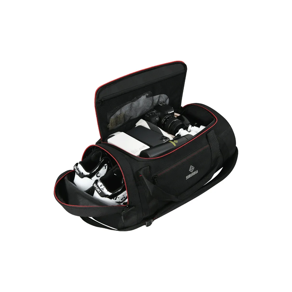 SUBURBIA Polyester Gym Bag Large Size Unisex Black