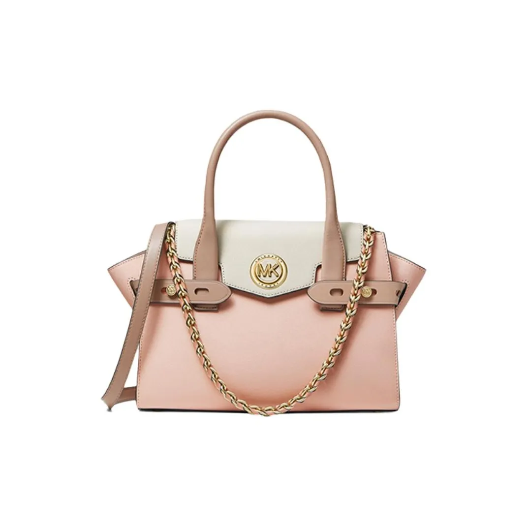 MICHAEL KORS Carmen Cow Leather Shoulder Bag Crossbody Bag Handbag Small Size Women's Nude Pink/Pale Beige/Dusty Pink