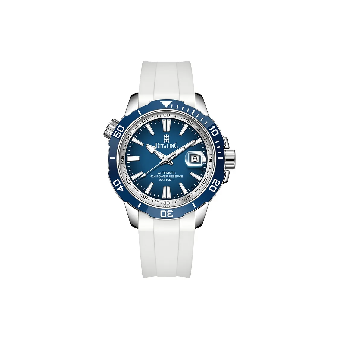 ZUNSHI Автоматический Механический Механизм Мужские Часы 42 мм Синий