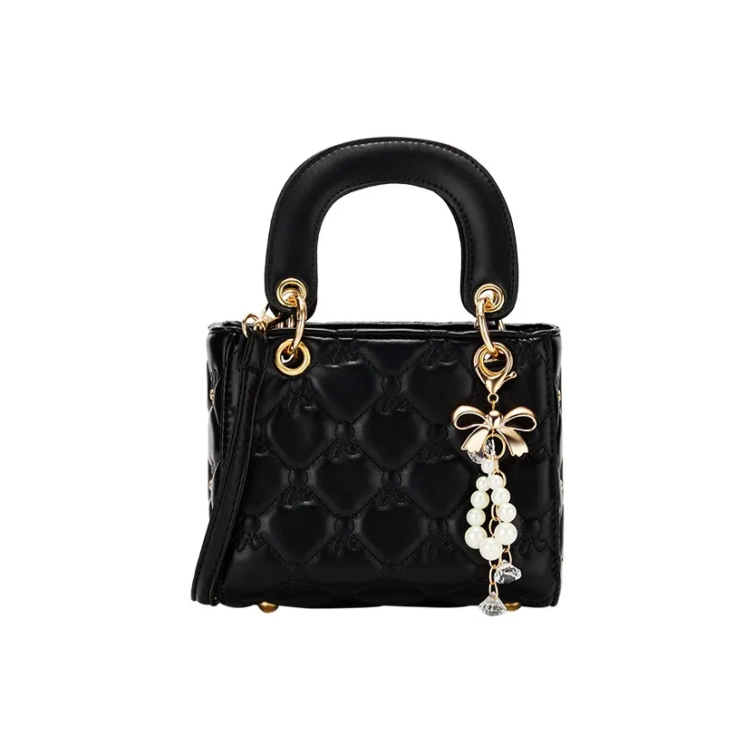JANE KLAIN Synthetic Leather Lady Dior Bag, Shoulder Bag, Crossbody Bag, Handbag Regular Women's Black/White/Pink