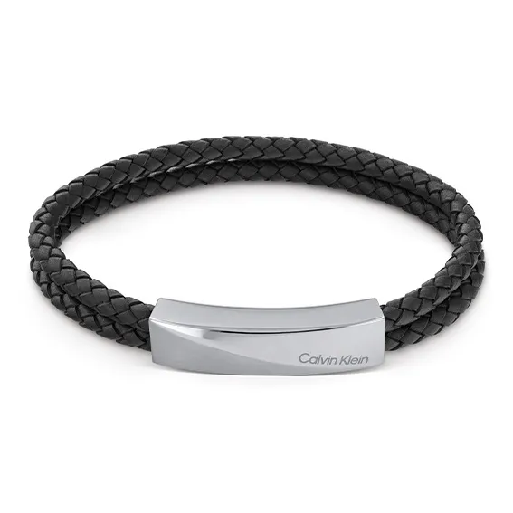 CALVIN KLEIN Браслеты из нержавеющей стали с логотипом мужские серебристый черный