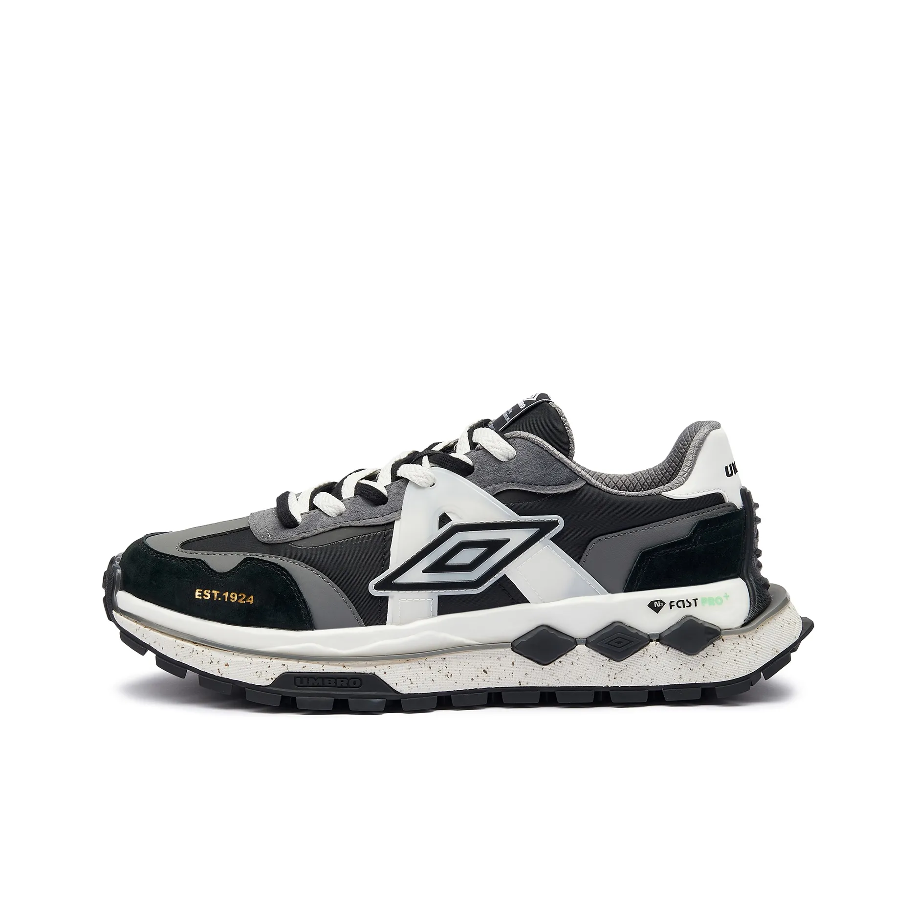 Umbro Slip Resistant, Abrasion Resistant, Coverage, Support, Rebound Low Top Casual Shoes Men's Black Gray White