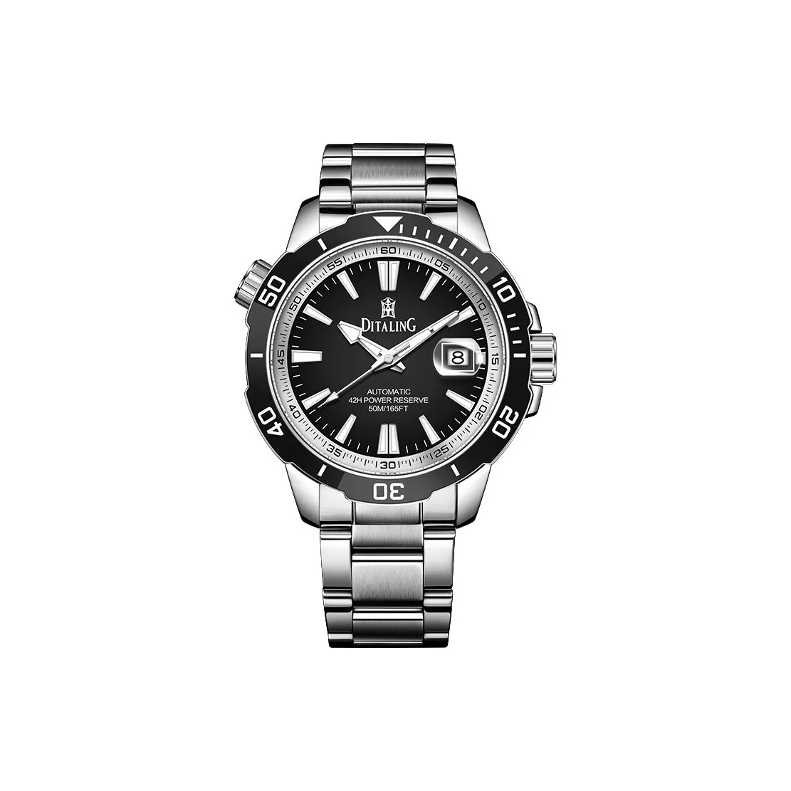 ZUNSHI Автоматический Механический Механизм Мужские Часы 42 мм Черный