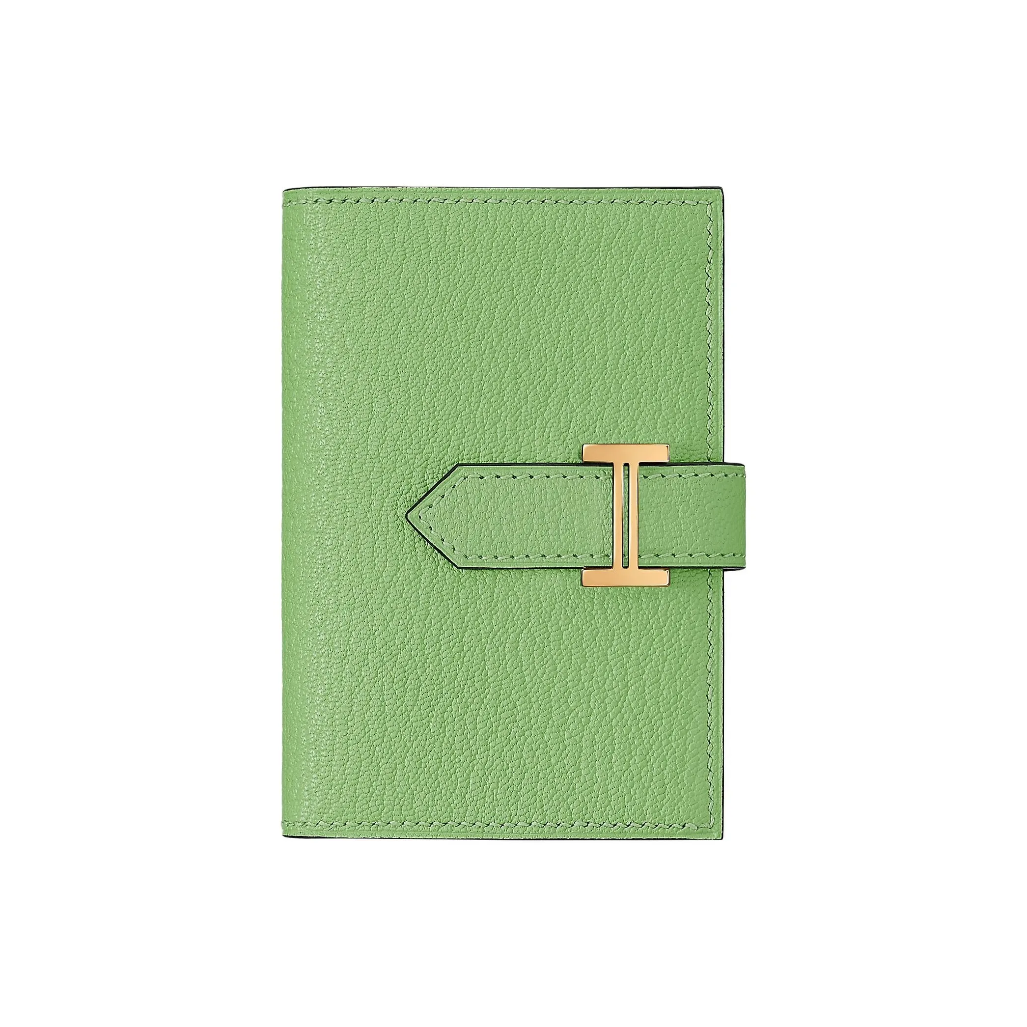 HERMES Bearn Chevre Mysore Goatskin Wallet Mini Women's Green 3I Vert Criquet Avocado Green/Cricket Green