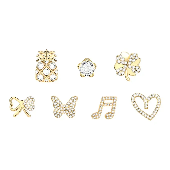 Bezzo Медные серьги-гвоздики унисекс золотые