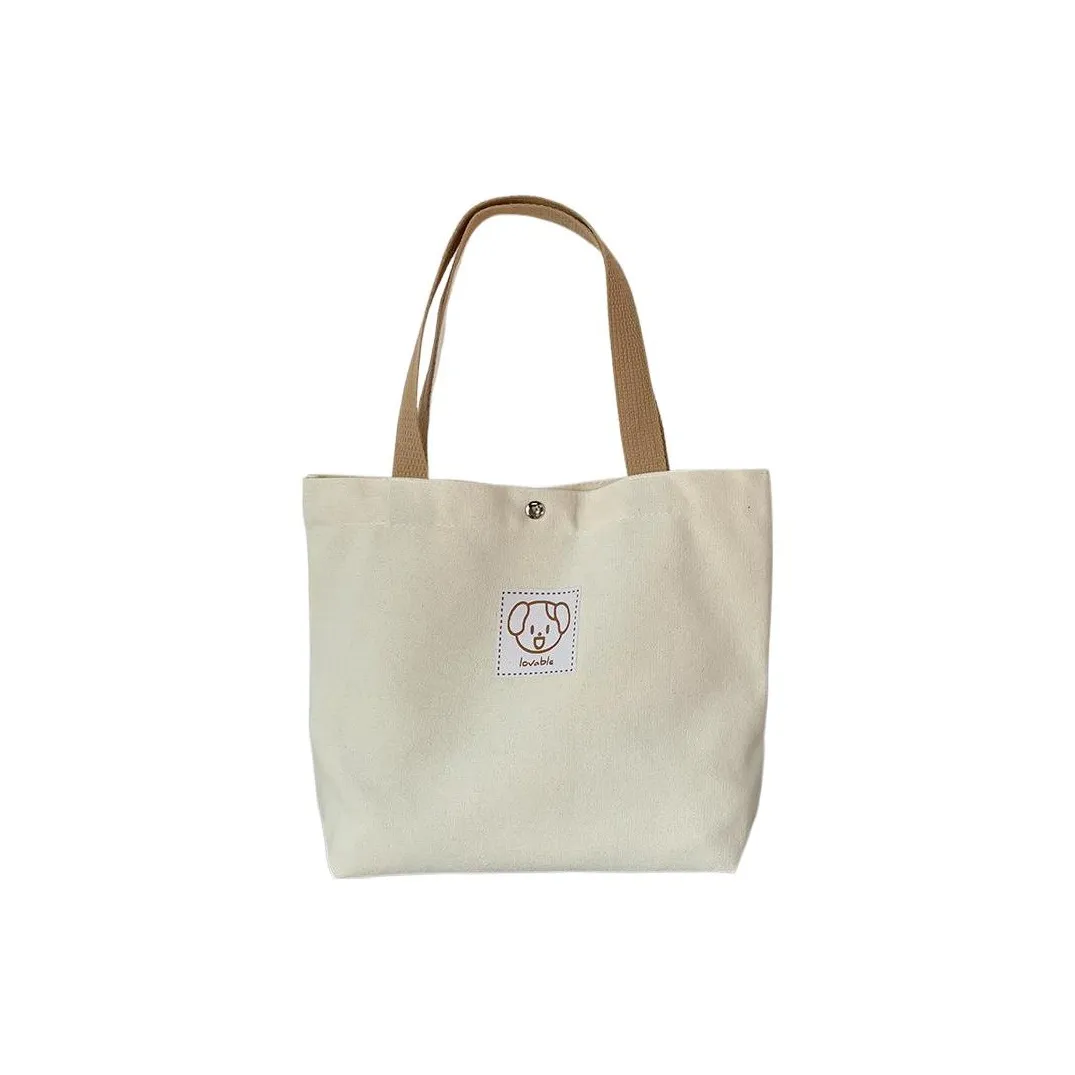 PINK·LAND Canvas Bag Shoulder Bag Handbag Small Women's Beige Black Purple Red Emerald Green Dark Green