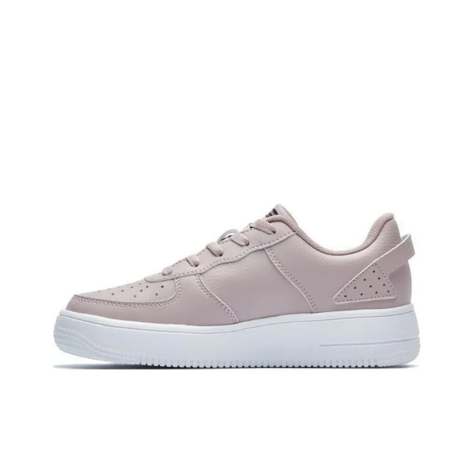 QIAODAN Skateboard Shoes Women's Low Top Lilac Pink/White