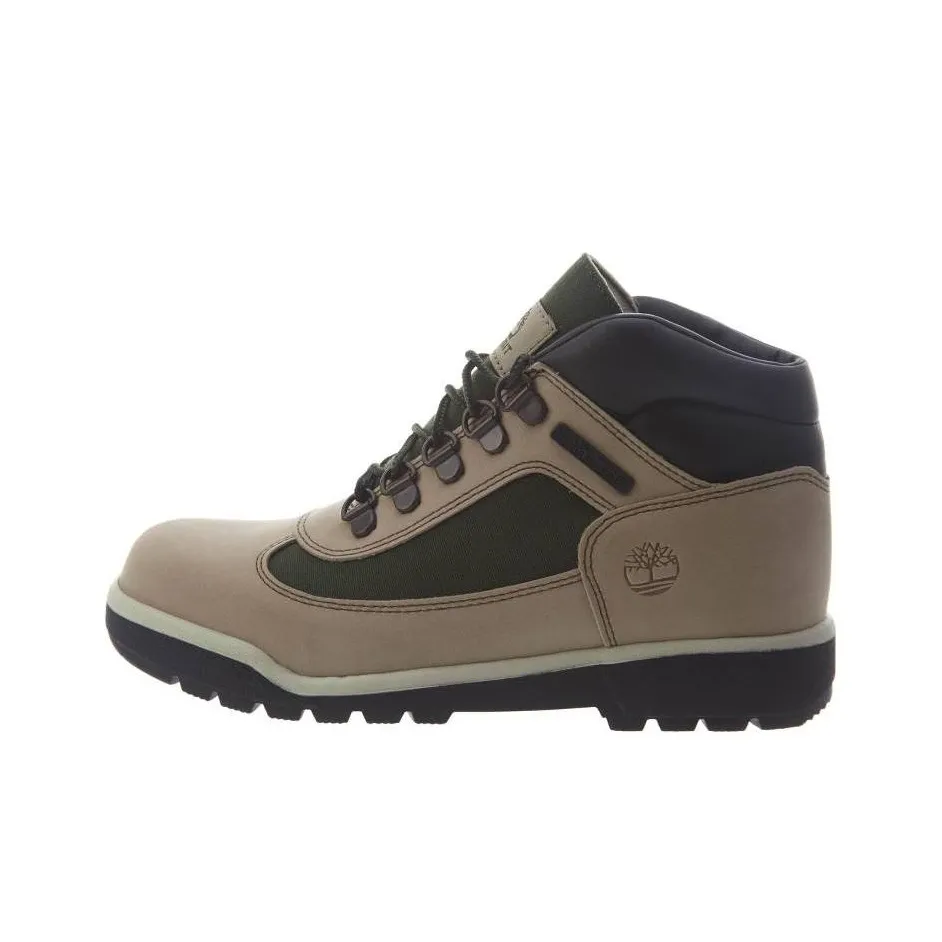 Timberland Cushioning, Wear Resistant Mid Top Kids' Outdoor Shoes Brown Green Teenagers