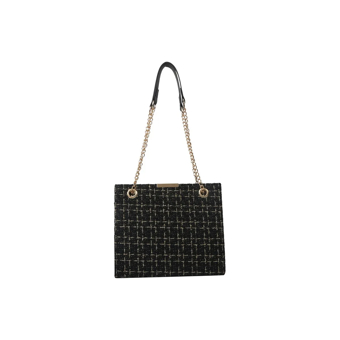 DALO Холщовая сумка через плечо сумка на плечо женская маленькая плед черный маленький плед белый клетчатый белый квадратный черный