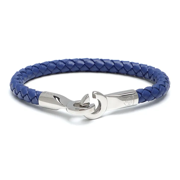 TUBAOSHU Титановая сталь застежка-клипс браслеты из коровьей кожи унисекс синий