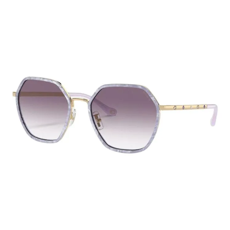 COACH Metal Irregular Shape Sunglasses Women's Purple