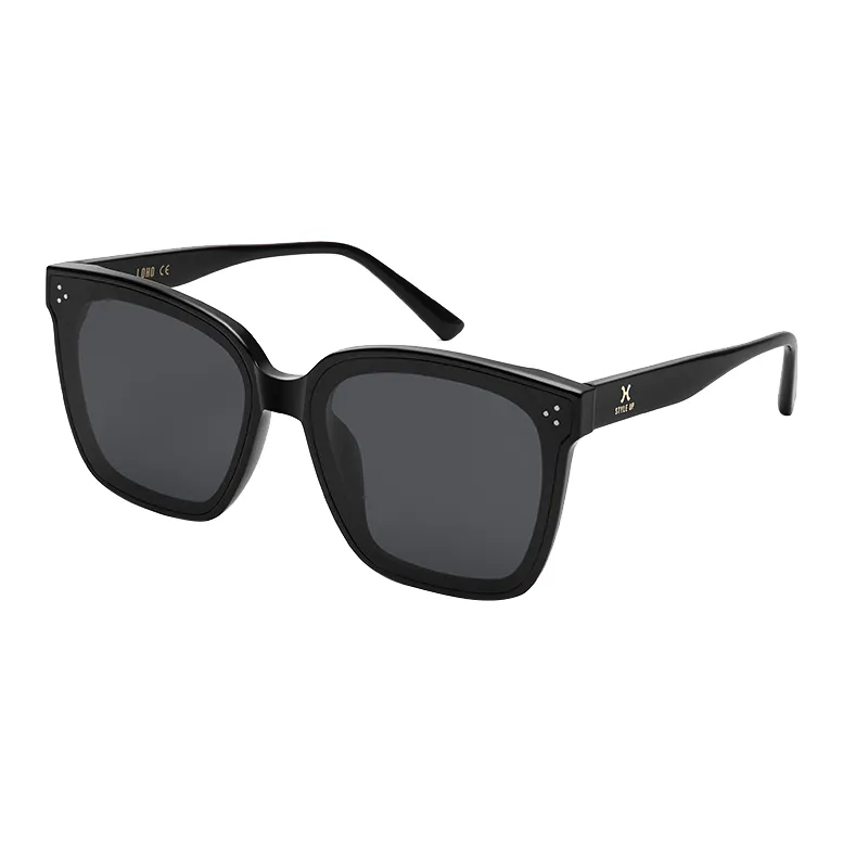 LOHO Plate Frame Square Classic Black Super Cool Photography Sunglasses Unisex Black Tea Brown