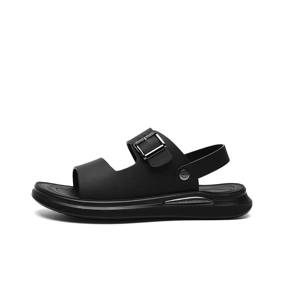 AOKANG 2-in-1 Plain Dad Sandals Beach Sandals Men's Black