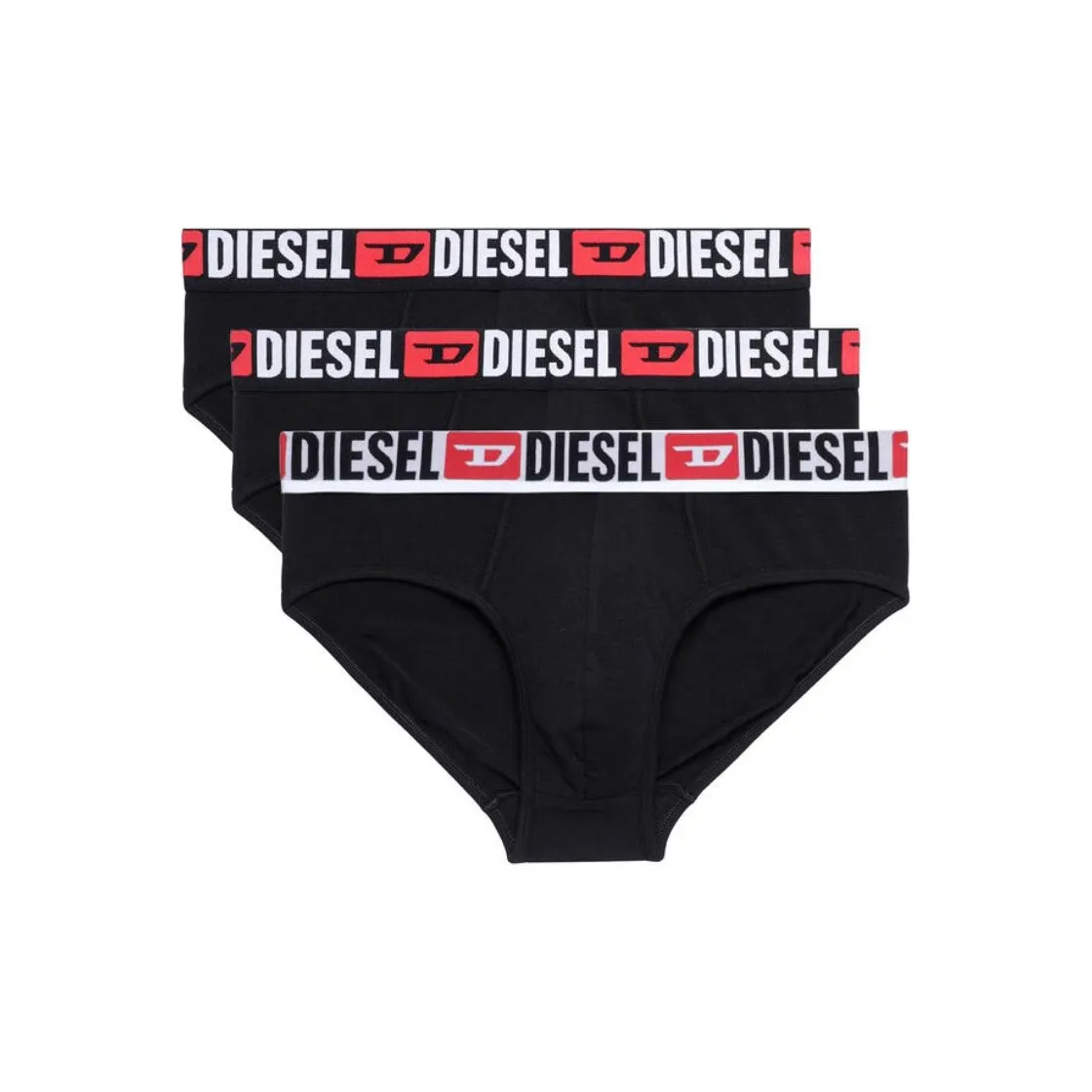 DIESEL Umbx Damien All Over Logo Waist Boxers 3 Pack Black/Blue/Red
