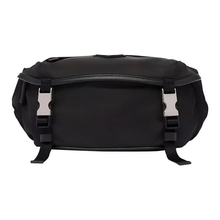 PRADA Recycled Nylon With Saffiano Leather Crossbody Bag, Shoulder Bag Men's Black