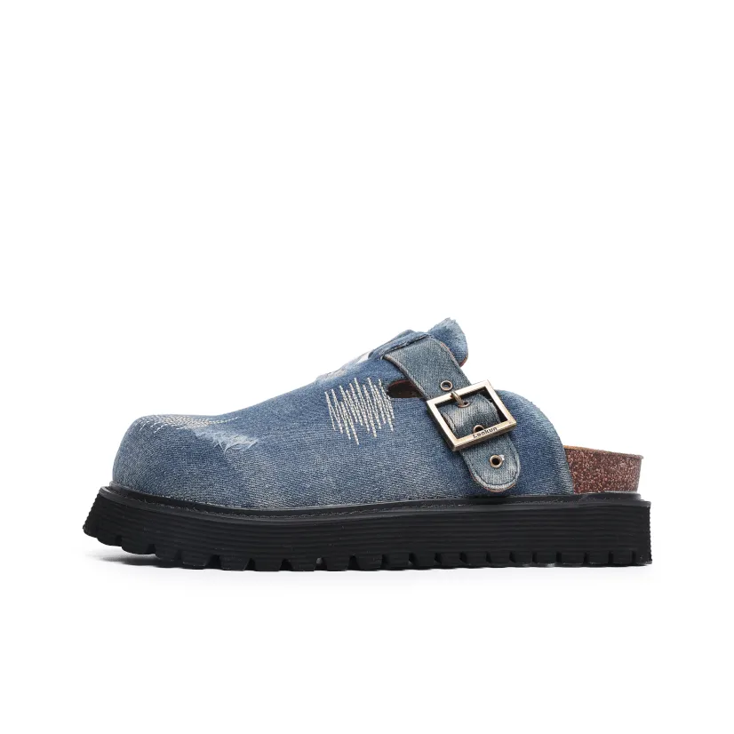 Angelmi Износостойкие домашние тапочки унисекс джинсовый синий