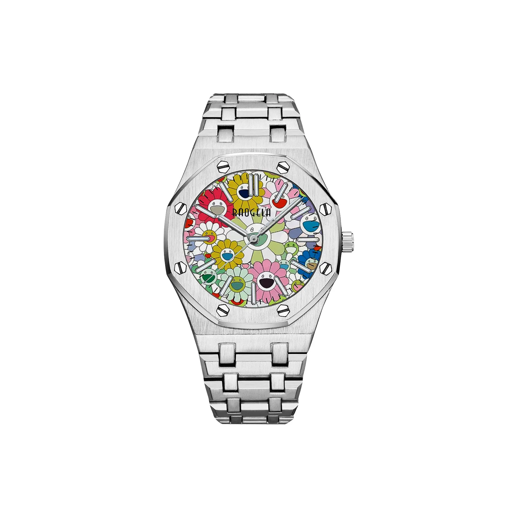 BAOGELA Кварцевый механизм сплав ремешок мужские часы многоцветный циферблат часов