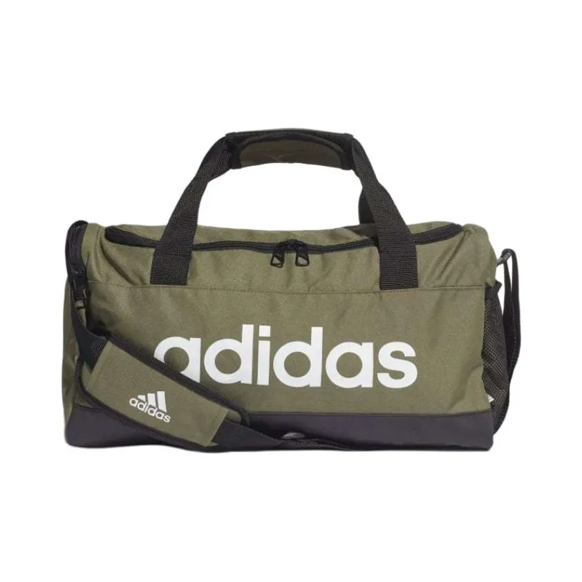 Adidas Recycled Material One Shoulder Crossbody Portable Travel Bag Small Size Unisex Army Green Black And White