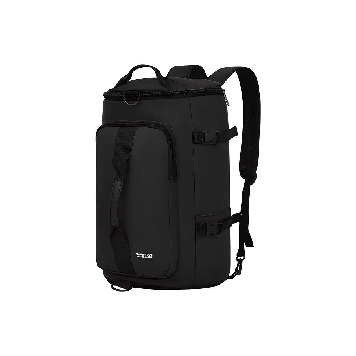 Warrior Nylon Backpack Luggage Bag Double Shoulder Gym Bag Crossbody Bag Travel Bag Large Size Unisex Black/White