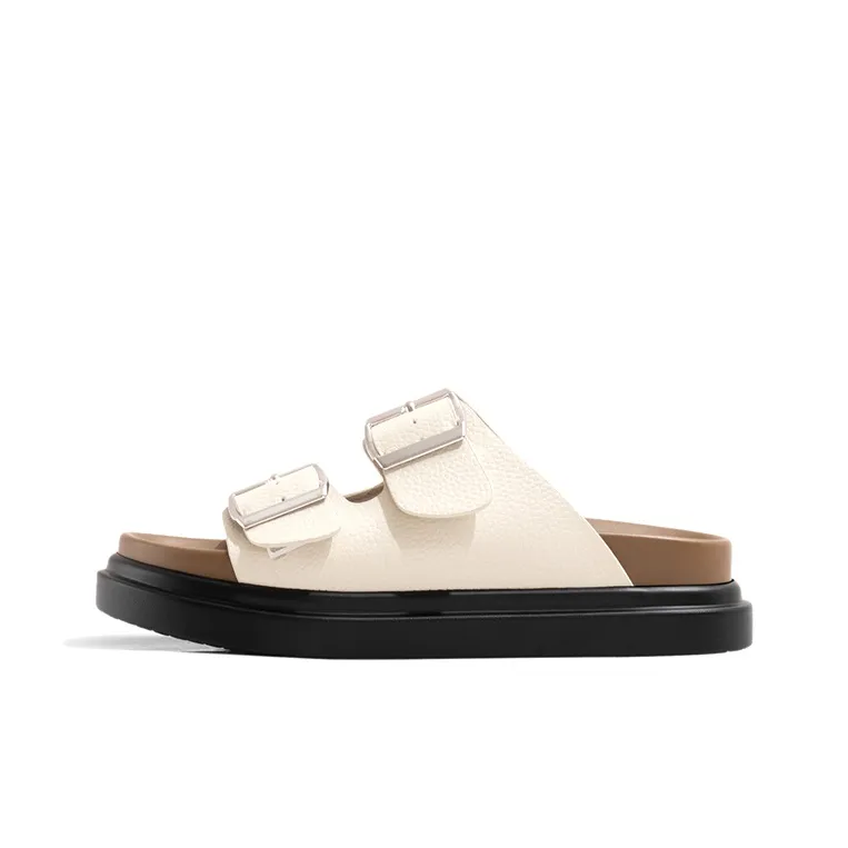 Old Meow Slide Slippers 4cm Women's White