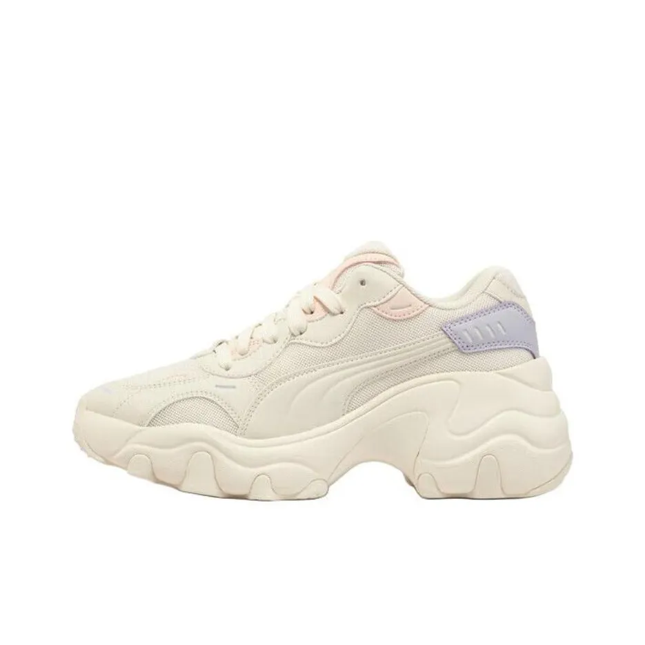 PUMA Pulsar Wedge Slip Resistant Low Top Chunky Sneakers Women's Beige Purple Pink