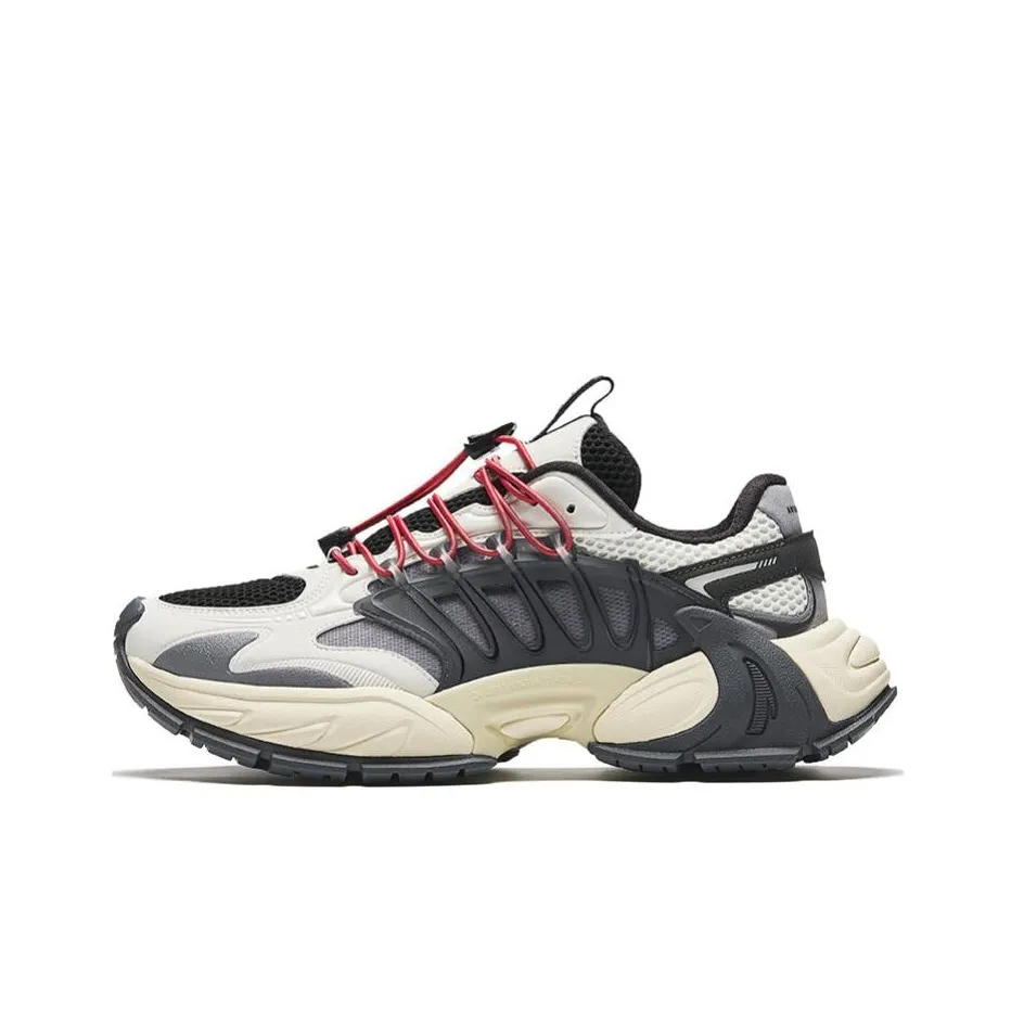 ANTA Mahjong Feather 2 Устойчивый к истиранию Низкий Топ Casual Мужской Бежевый Черный