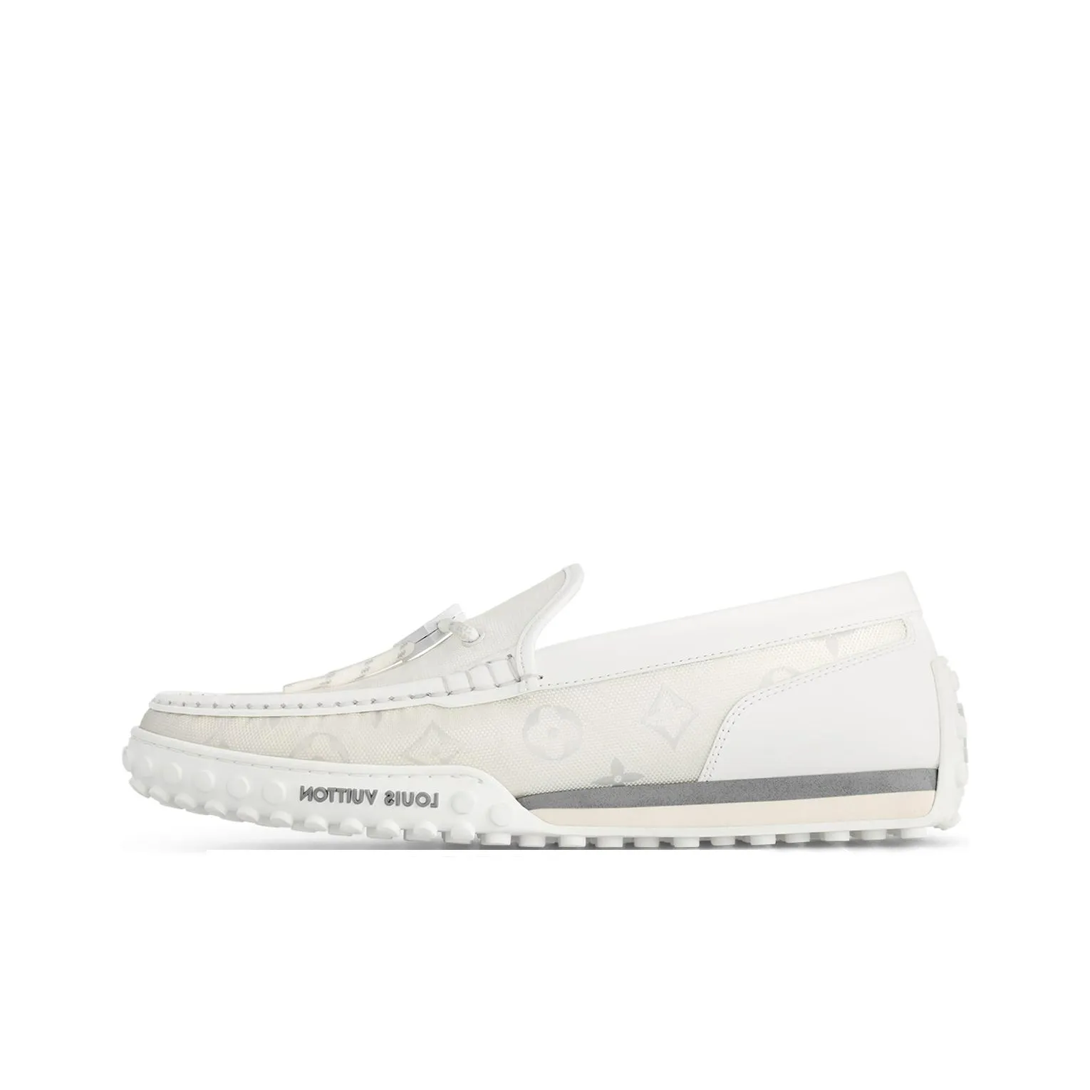 LOUIS VUITTON Racer Moccasins Shoes 'White Mesh Monogram'