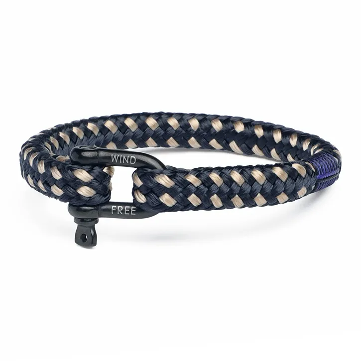 TUBAOSHU Браслеты из титанового стального сплава Унисекс Темно-синий Экрю