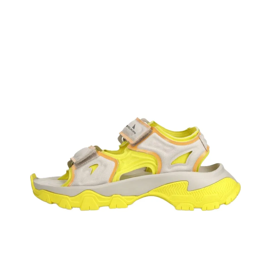 Adidas Hika Outdoor Sandals By Stella Mccartney Chalk Pearl Bright Yellow Hazy Orange Women
s