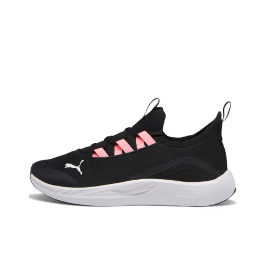 PUMA Slip Resistant, Abrasion Resistant, Breathable Low Top Casual Running Shoes Women's Black Pink White