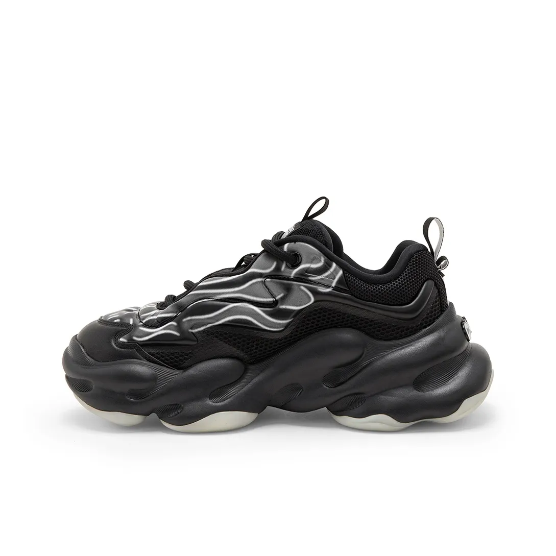 STARTER Облако Обувь Противоскользящая Устойчивая к износу Низкий Топ Толстая подошва Мужская Панк Черная