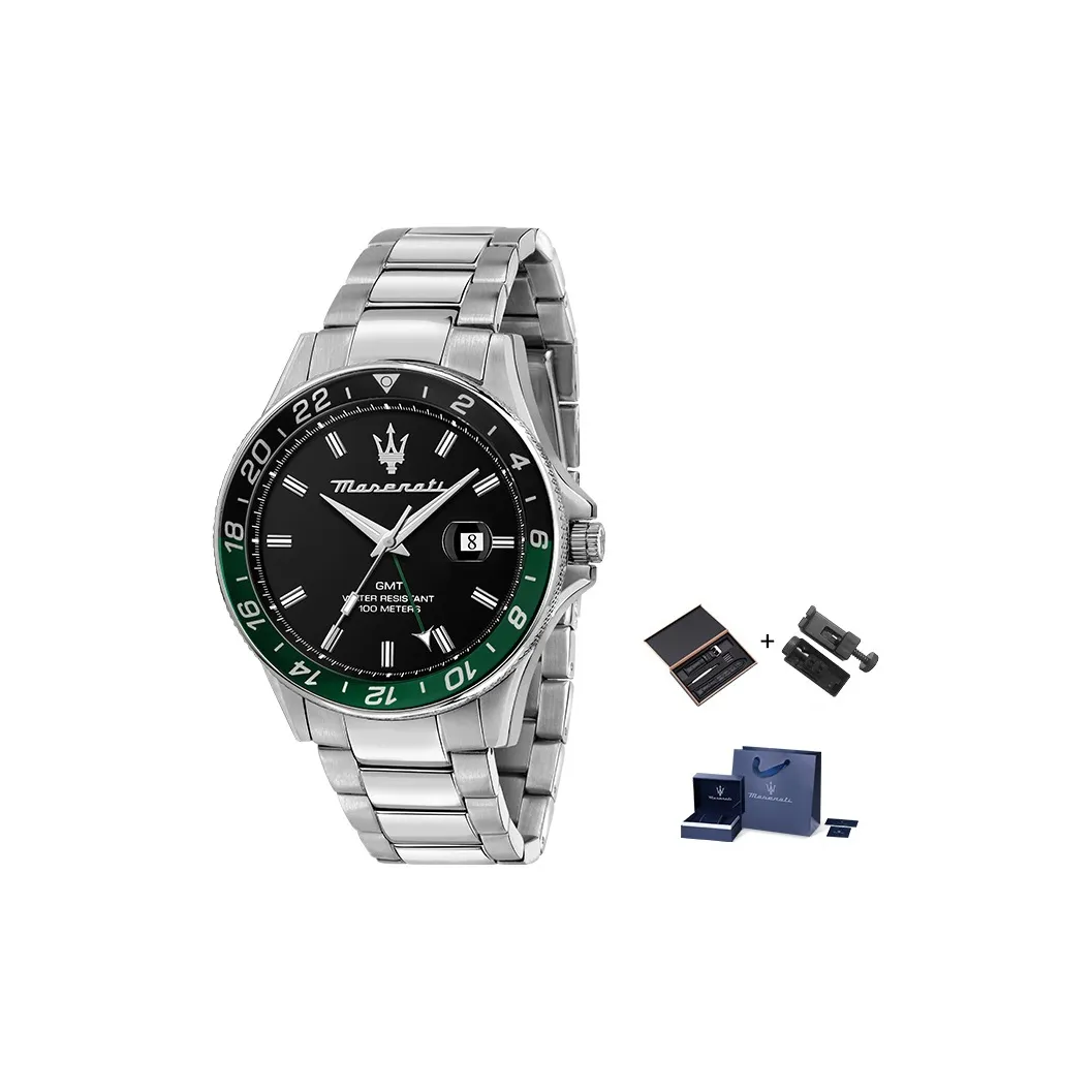 Maserati Мужские часы Кварцевый механизм Стальной ремешок Черный циферблат