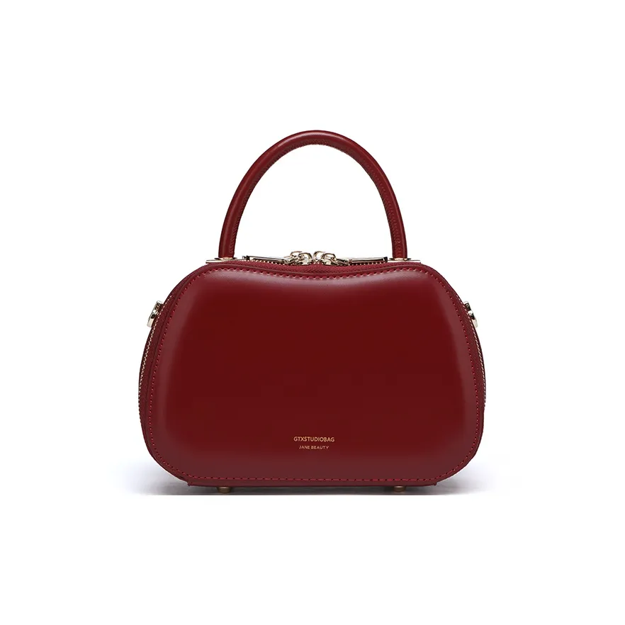 Tanita West Split Cow Leather Shoulder Bag, Crossbody Bag, Handbag Small Size Women's Burgundy