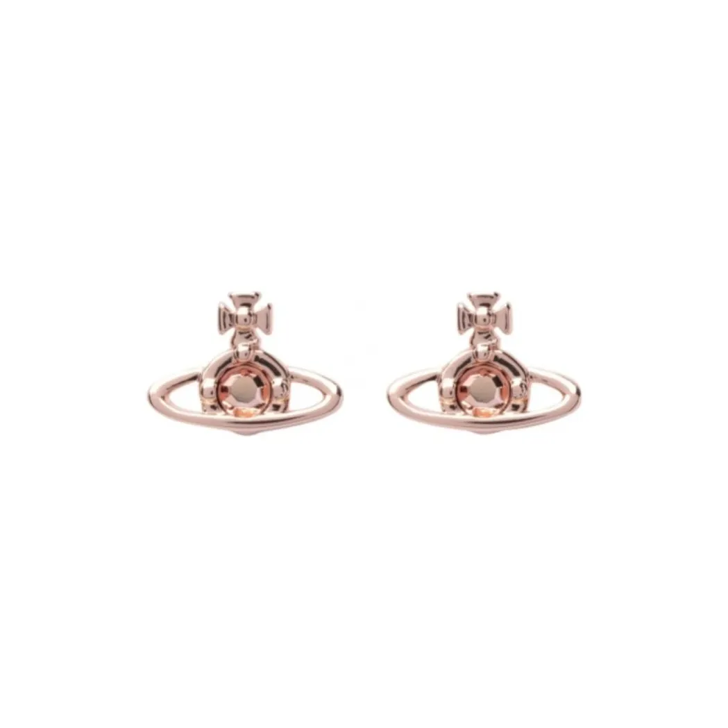 Vivienne Westwood - Saturn Rhinestone Stud Earrings Women's Gujin Diamond Gold