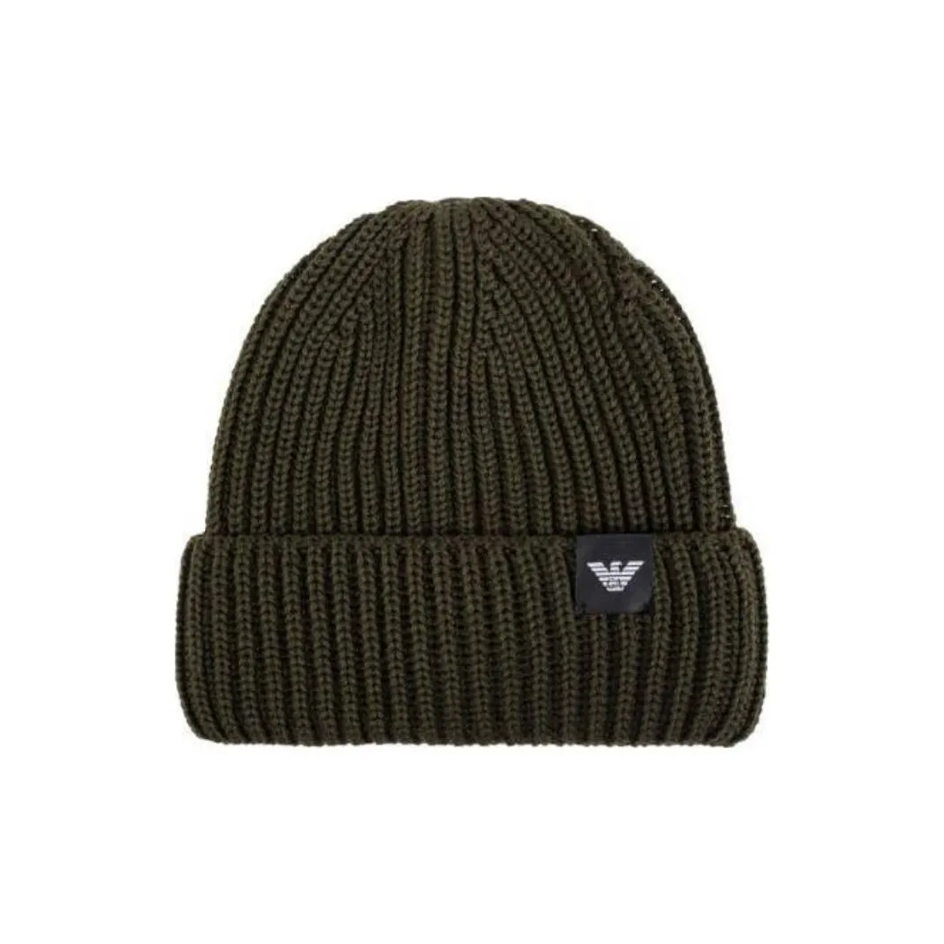 EMPORIO ARMANI Fisherman's Rib Virgin Wool blend Beanie