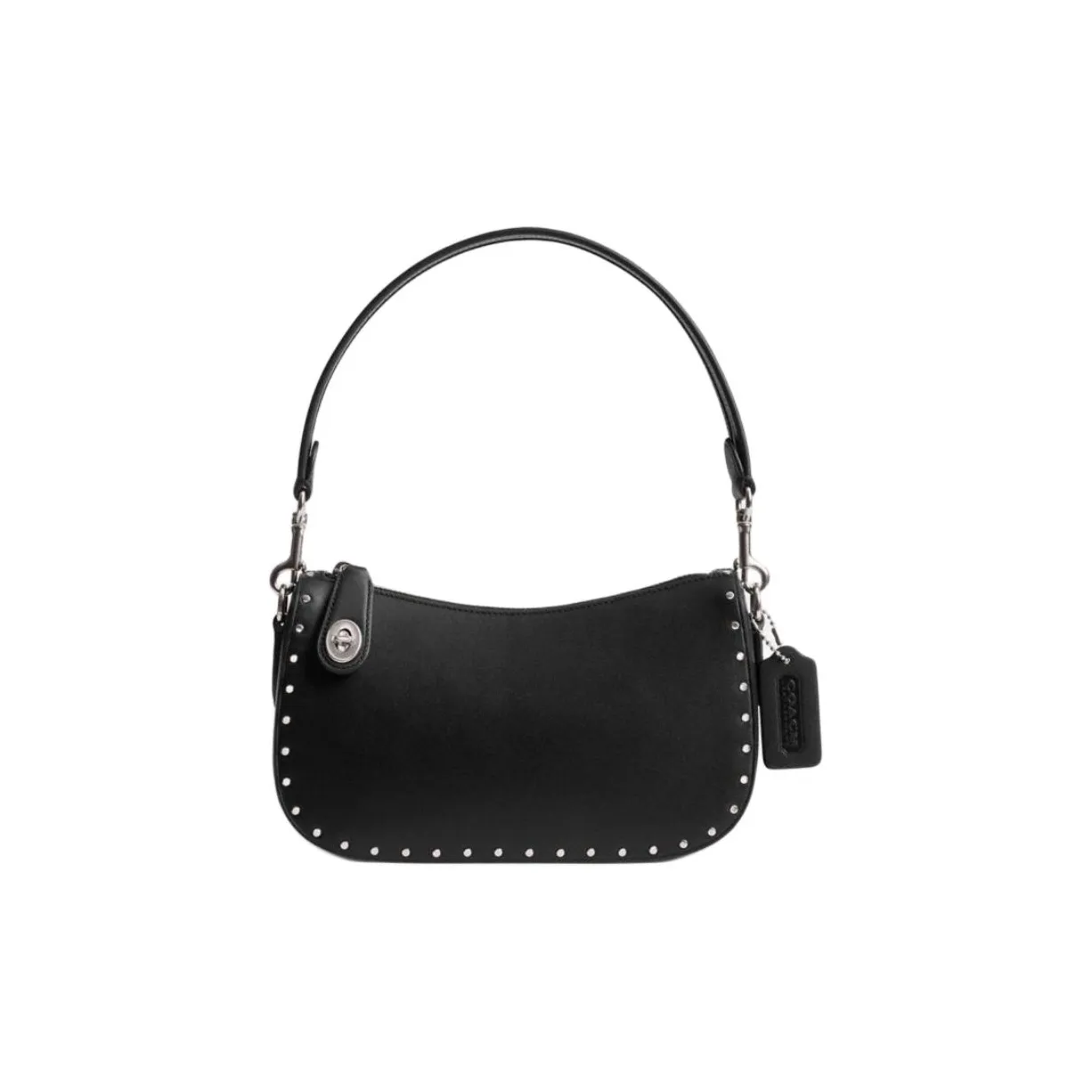 COACH Swinger Tanned Leather Portable Crossbody Bag, Shoulder Bag Women's Black