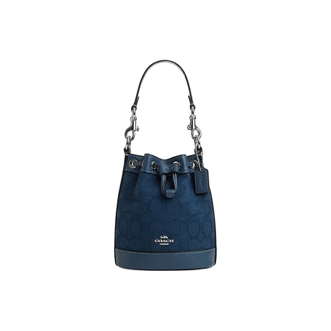 COACH Fabric With Cow Leather Bucket Bag, Handbag, Shoulder Bag Mini Women's