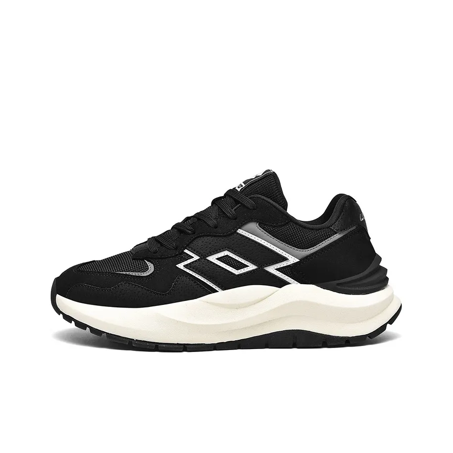 LOTTO Startled Tiger Cushioned Wear Resistant Breathable Slip Resistant Low Top Chunky Sneakers Women's Black