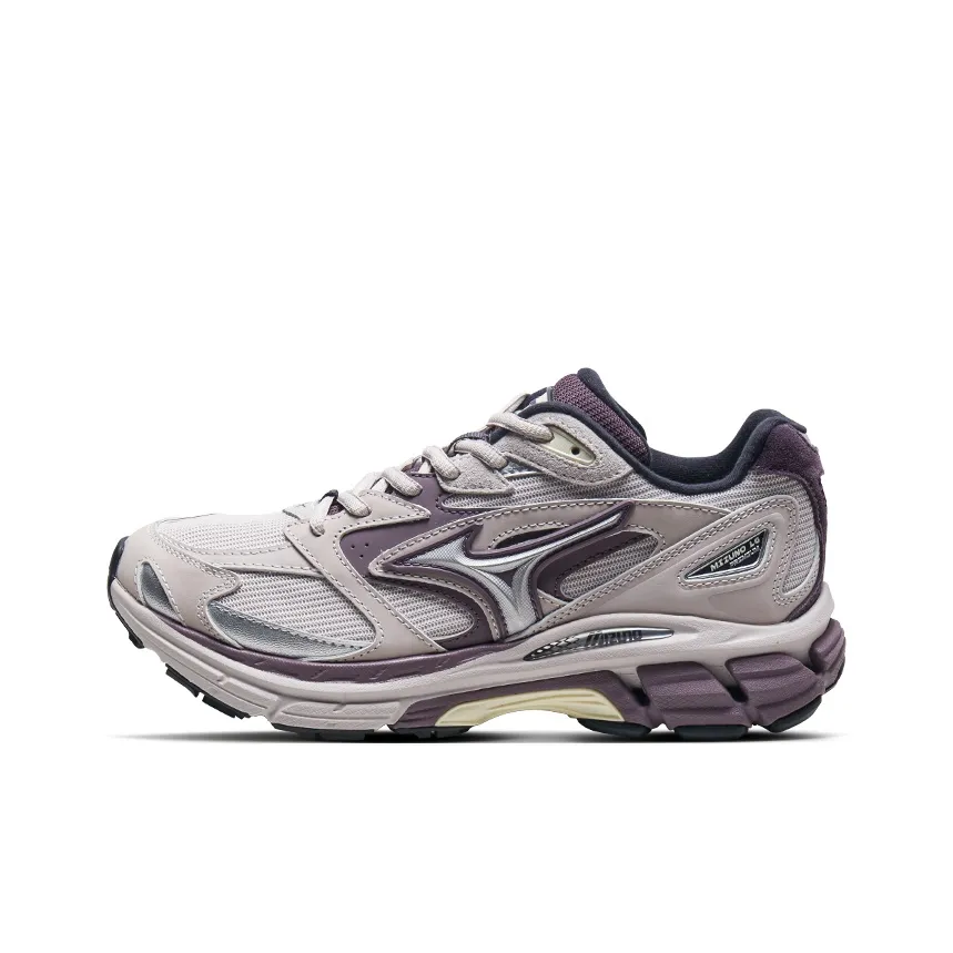 Mizuno Shock Absorbers Противоскользящие устойчивые к истиранию низкий топ беговые кроссовки унисекс светло-серый фиолетовый