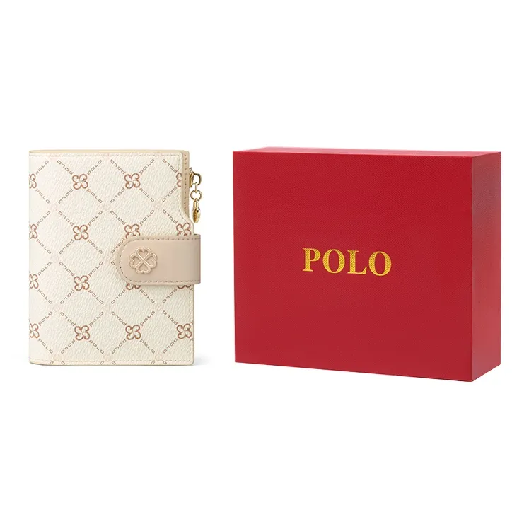 POLO Винилхлорид Синтетическая кожа Картхолдер Женские Кошелек Средний Женские Серый Кофе