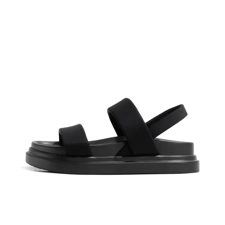 Old Meow Open Toe Outerwear, Beach Sandals 4cm Women's Black