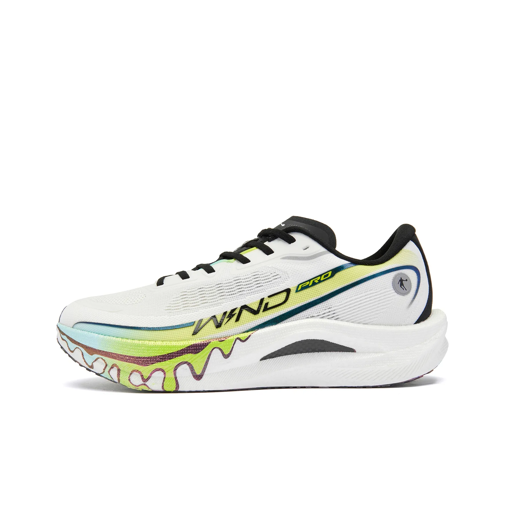 QIAODAN Strong Winds 2.0 PRO Cushioned Slip Resistant Low Top Running Shoes Women's Jordan White Lime Green