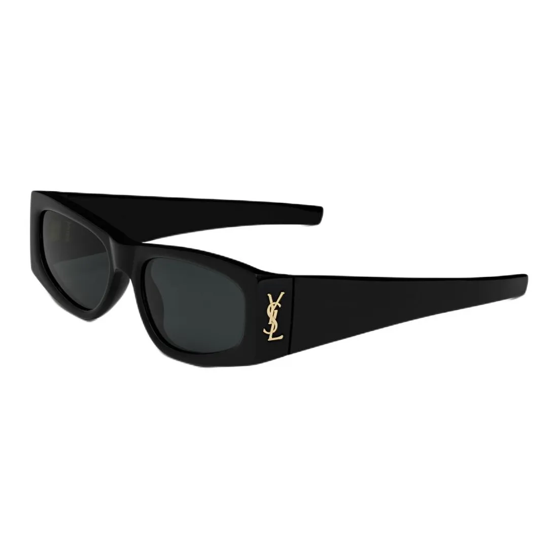 SAINT LAURENT Acetate Irregular Shape Sunglasses Men's Black