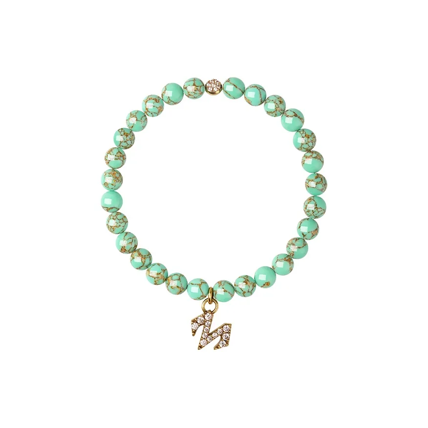BABAMA Synthetic Turquoise Beaded Bracelet New Chinese Style Beads Unisex